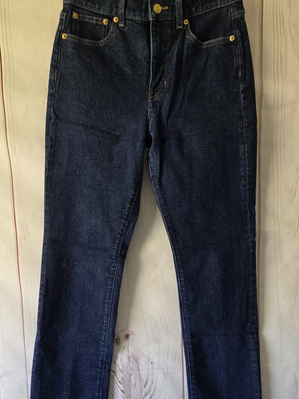 J. Crew High-Rise ’96 Straight Jeans Women’s 26, Dark Wash, classic straight